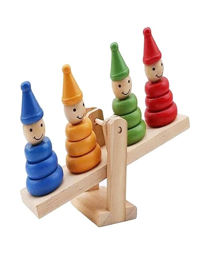 Little Mind Wooden Balance, Sorting, Stacking, Construction Toy. Cartoon Balancing Clowns Bar Montessori Educational Game for 1,2,3,4,5 Yr Boy Girl - Image 1